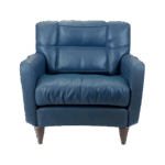 Cammi Blue Leather Armchair
